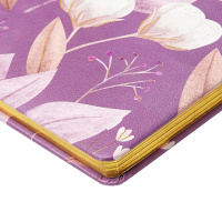 Ежедневник недат. А5+ 120л., тв.обл., иск.кожа "Flora. Cotton flower" ляссе