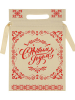 Мешок для подарков 20*30см "Расписной узор" полиэстер