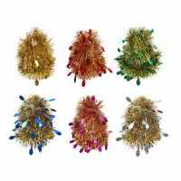 Мишура d=  6см, 2м, ПВХ, с декором, ассорти цветов