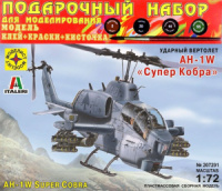 Модель сборная Подарочный набор Вертолет AH-1W "Супер Кобра" масшт.1:72 с красками
