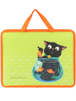 Папка А4 (334*260*80) с ручками, молния, пластик "Приключения одного кота"