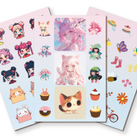 Альбом наклеек А6 6 лист. "100 наклеек. Девочка с котиком"