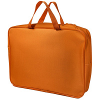 Папка А4 тканевая, с ручками на молнии широкая ОРАНЖЕВАЯ