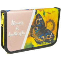 Пенал 1 отд. с откидной пл. (200*130) Бабочка на цветке, ткань