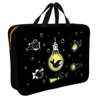 Папка А4 (360*270*80) с ручками, молния, ткань "Под водой "