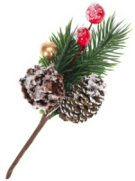 Декоративная веточка 14см Новогоднее настроение