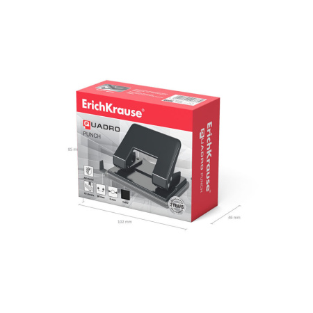 Дырокол EK Quadro 20 лист, металл, ассорти