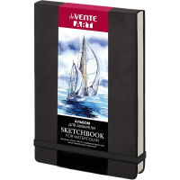 Скетчбук 150*210мм  24л., 300гр/м2, "ARTISTIC STUDIO. Black", мелкое зерно, тв.обл к/з