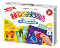 Игра магнитная "Мозаика магнитная с заданиями" 35 магнитиков, карточки 3+
