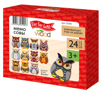Игра Мемо "Совы" 24 шт, дерево