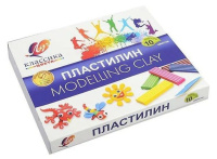 Пластилин 10цв 200гр. Классика, со стеком,  карт.упак.