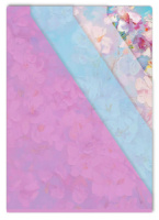 Папка уголок 3-х уровн. А4 "Цветы" 220*310мм, пластик