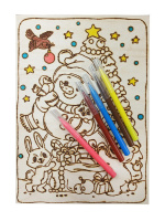 Доска для выжигания и росписи 21*29см "Снеговик с подарком" 3+