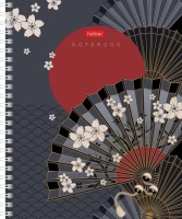 Тетрадь А5  96л кл. гребень Hatber "Символы Азии" мат.лам., 3D фольга, 3Dлак