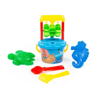 Набор игрушек. Мельница, ситичко, ведро 1л, совок 18см, грабельки 18см, формочки 2 шт