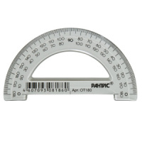 Транспортир 180гр. 10 см пласт. тонир. с фасками