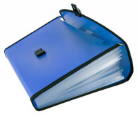 Портфель  6 отд. с ручкой и замком с окантовкой, синий