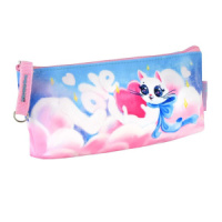 Пенал-косметичка (210*35*80) молния, микрофибра "Кошечка в облаках"