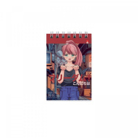 Блокнот А7  40л гребень "Anime. Freedom" клетка