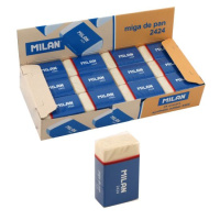 Ластик MILAN "2424" прямоугольный, синтетический каучук, картонный держатель