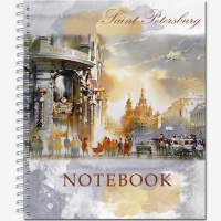Тетрадь А5  96л кл  Lights of Petersburg, гребень, 4 диз.