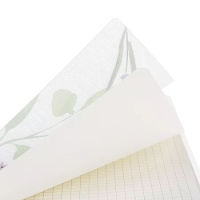 Записная книжка А5 пластик, эластичн.гребень, 80л. "Natural blue flowers" тисн.фольгой