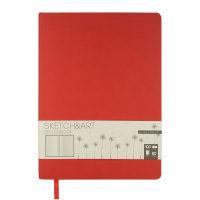 Скетчбук 179*250мм  80л., сшивка, 100гр/м2, "Sketch and Art. Красный"