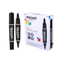 Маркер перманентный двухсторонний 2мм и 6мм, чёрный