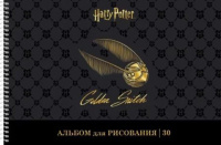 Альбом А4 30л гребень "Гарри Поттер" мат.лам., 3Dфольга, перф.на отрыв, пл. 100 гр/м