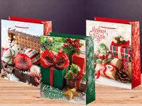 Пакет подар. бум. новогодн. 22*31*10см 157гр/м "С Новым годом", ассорти