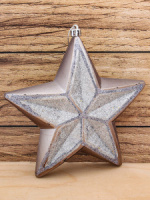 Подвесное украшение 15см "Звезда" пластик, цвет серебро