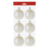 Набор елочных шаров 6 см, 6 шт., белая нефть, пластик