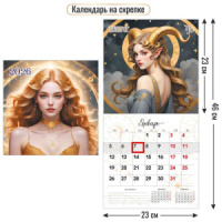 Календарь КВАДРАТ  230*230мм на 2026г.с курсором  Знаки зодиака