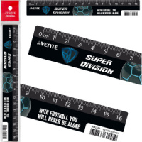 Линейка 16 см пластик. Super Division , с цветным стикером