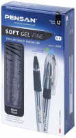 Ручка гелевая PENSAN SOFT GEL 0,5мм, черная, рез.грип