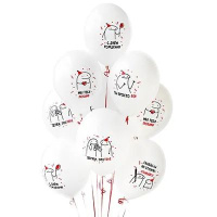 Шар с рисунком 14"  ДР Человечки Мемы, ассорти 36 см 50 шт. в уп.
