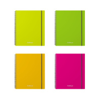 Тетрадь А5  80л кл. гребень Erich Krause "Neon", пластик. обложка, резинка