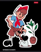 Тетрадь А5 48л кл. Hatber "Atomic Heart" выб.лак., 5диз.в спайке, белизна 100%