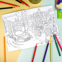 Раскраска "Раскраски с наклейками. Машинки" А5 16стр.