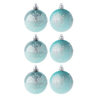 Набор елочных шаров 6 см, 6 шт., голубой, пластик