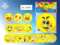 Бумага с липким краем  100л, фигурный, Смайл