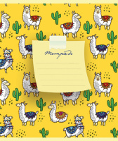 Тетрадь А5 12л кл. ПЗБМ "Лама и друзья" тисн.фольгой, белизна 100%