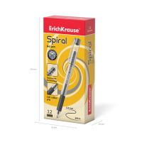 Ручка гелевая EK Spiral черная 0,4мм, прозр. корпус