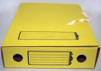 Архивная папка на завязках 75 мм желтая (на 700 листов А4)