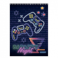 Блокнот А6  40л гребень "Неоновый дизайн" клетка