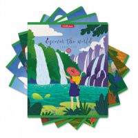 Тетрадь А5 48л кл. Erich Krause " Discover the World"матовая ламинация