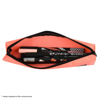 Пенал-косметичка (200*35*35) молния, ткань "Розовый с черным"