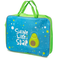 Папка А4 (335*260*60) с ручками, молния, ткань "Космический авокадо"