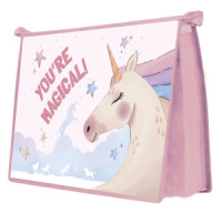 Папка д/тетрад. А4 (325*230*55) молния сверху, пластик "Милый единорог"