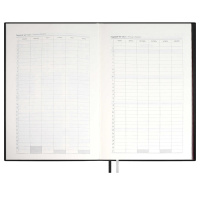 Ежедневник недат. А4 160л., кож.зам., мягк.пер. "Тиволи черный" блинт. тисн., ляссе